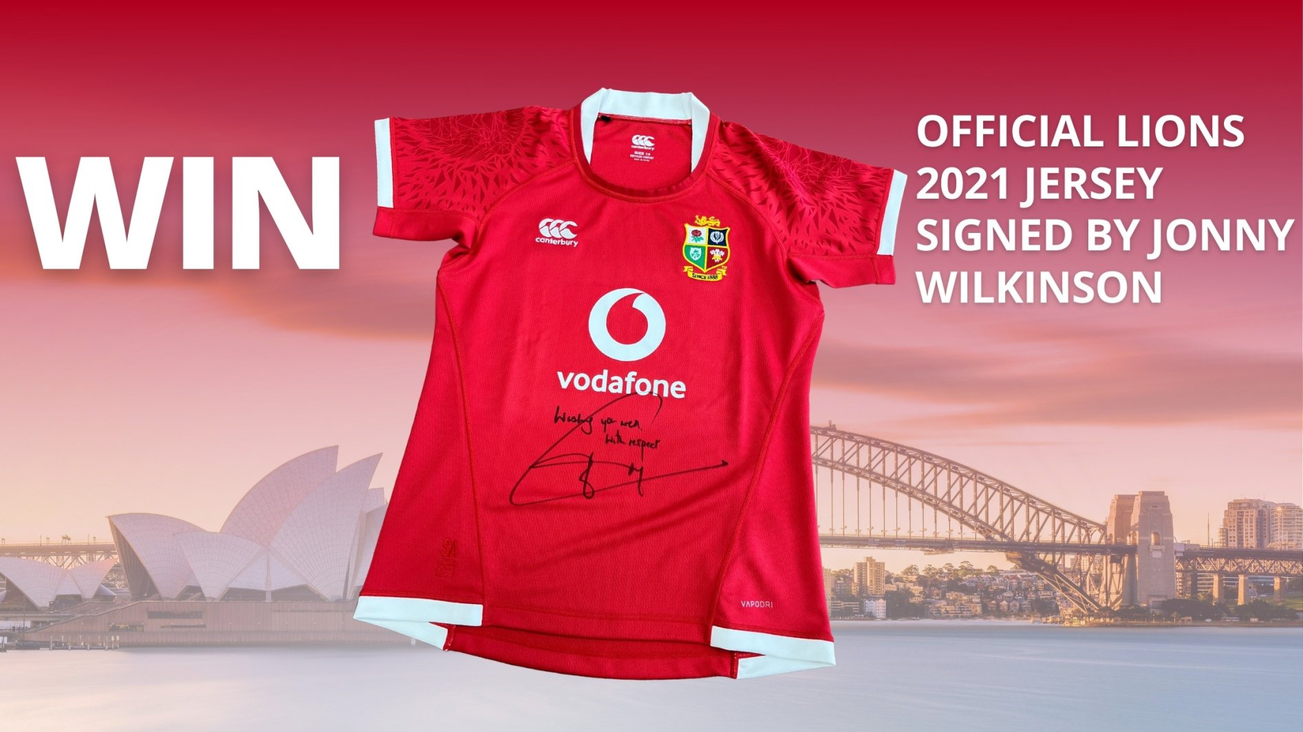 British Irish Lions Signed Jersey Competition July 2024 Gullivers Sports Travel